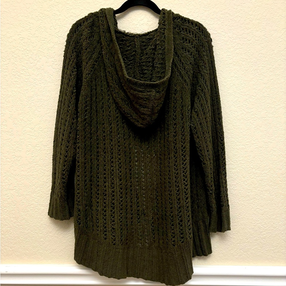 American Eagle Outfitters Green Cozy Cardigan with Hood
